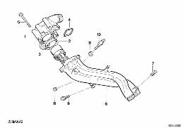 COOLING SYSTEM-THERMOSTAT HOUSING diagram for BMW 5 Series E34 M5 3.8