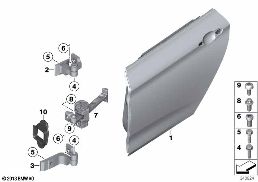 REAR DOOR - HINGE/DOOR BRAKE diagram for BMW 3 Series F34 GT LCI 330i