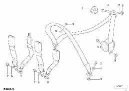 Bilbaelte monteringsdetaljer bak diagram for BMW 3 Series E36 318ti