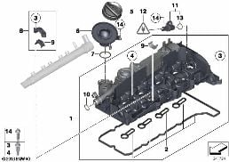 CYLINDER HEAD COVER diagram for BMW 3 Series F30 LCI 328dX