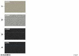 SAMPLE CHART, UPHOLSTERY COLORS, LEATHER diagram for BMW 3 Series E92 335i