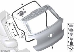 Heckklappe diagram for BMW MINI Paceman R61 Cooper