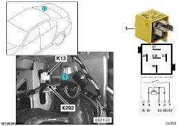 RELAY FOR HEATED REAR WINDOW K13 diagram for BMW 3 Series E46 318i