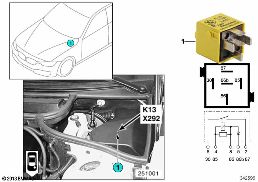 繼電器 後窗加熱裝置 K13 diagram for BMW 3 Series E46 316ti