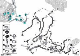 Kühlmittelschläuche Standheizung diagram for BMW X5 M F85 X5 M