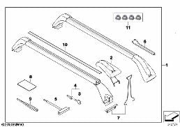ROOF RACK diagram for BMW MINI R56 LCI Cooper S