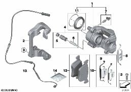 FRONT BRAKE PAD WEAR SENSOR diagram for BMW 3 Series F30 328i