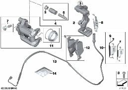 REAR BRAKE / BRAKE PAD / WEAR SENSOR diagram for BMW 3 Series F30 328i