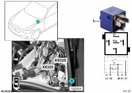 RELAY FOR BACKUP LIGHT K6325 diagram for BMW 3 Series E46 325i