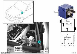 RELAY FOR BACKUP LIGHT K6325 diagram for BMW 3 Series E46 318i