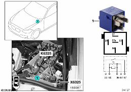 RELAY FOR BACKUP LIGHT K6325 diagram for BMW 3 Series E46 316i