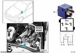 RELAY FOR BACKUP LIGHT K6325 diagram for BMW 3 Series E46 325i