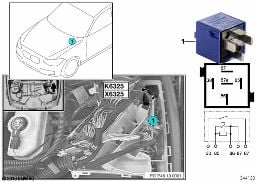 RELAY FOR BACKUP LIGHT K6325 diagram for BMW 3 Series E46 330d