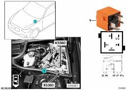 Relais Hydraulikpumpe SMG K5360 diagram for BMW 3 Series E46 M3