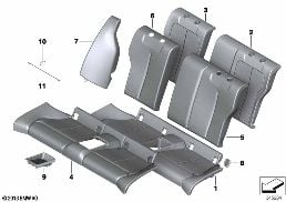 SEAT REAR, UPHOLSTERY & COVER BASE SEAT diagram for BMW 2 Series F22 LCI 230i