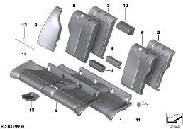 SEAT, REAR, UPHLSTRY/COVER, LOAD-THROUGH diagram for BMW 2 Series F22 LCI 230i