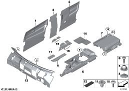 Zvuková izolace vnitřní diagram for BMW Rolls-Royce Phantom RR1 Phantom