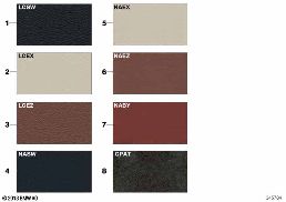 SAMPLE CHART, UPHOLSTERY COLORS, LEATHER