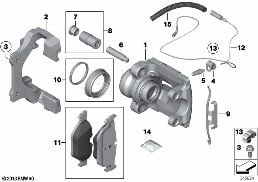 REAR BRAKE / BRAKE PAD / WEAR SENSOR diagram for BMW 3 Series E93 LCI 330d