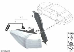 尾灯 侧围 diagram for BMW 5 Series F07 GT LCI 530d