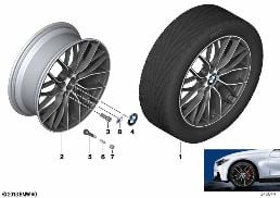 BMW LA WHEEL M DOUBLE SPOKE 405-19'' diagram for BMW 2 Series F22 M235i
