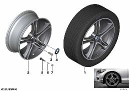 BMW LA WHEEL DOUBLE SPOKE 361-19'' diagram for BMW 2 Series F22 M235i
