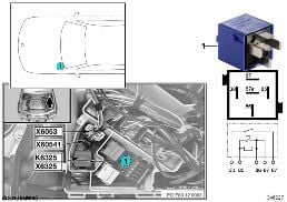 RELAY FOR BACKUP LIGHT K6325 diagram for BMW X3 E83 LCI 1.8d