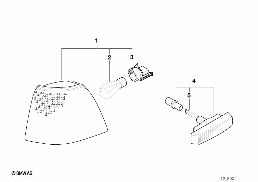 INSTALL.KIT TURN INDICATORS,FRONT, WHITE diagram for BMW 7 Series E38 740i