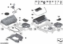 MOUNTING PARTS, CENTER CONSOLE diagram for BMW 5 Series F11 550i