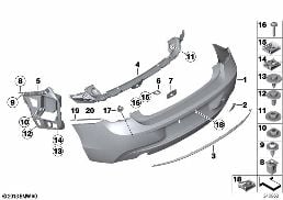TRIM COVER, REAR diagram for BMW 2 Series F22 228i