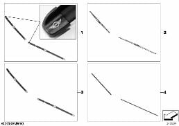Satz Wischblätter diagram for BMW MINI R56 Cooper