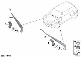Einzelteile Wischarm diagram for BMW MINI R56 Cooper