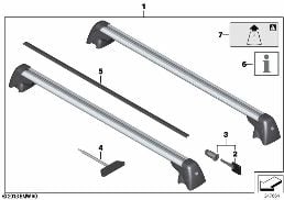 Relingträger diagram for BMW MINI Clubman R55 Coop.S JCW