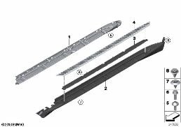 แผ่นปิดแผงบันได/บังโคลน,แผ่นรองรับเท้า diagram for BMW X5 F15 35iX