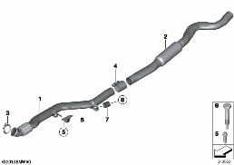 FRONT MUFFLER diagram for BMW 1 Series F21 M135i