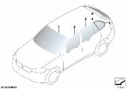 GLAZING diagram for BMW X5 M F85 X5 M