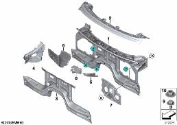 Pared frontal, piezas sueltas diagram for BMW X6 F16 35iX