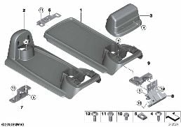 Mittelkonsole Fond diagram for BMW MINI Paceman R61 Cooper