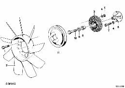 COOLING SYSTEM-FAN/FAN COUPLING diagram for BMW 7 Series E23 728i