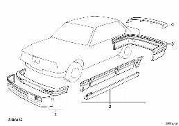 AERODYNAMICS PACKAGE diagram for BMW 3 Series E30 320i