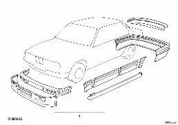 RETROFIT KIT M AERODYN. PACKAGE diagram for BMW 3 Series E30 320i