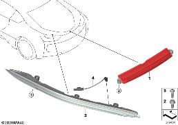 CNTR HIGH MOUNT STOP LIGHT / TURN SIGNAL diagram for BMW i8 I12 i8