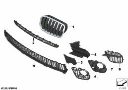 Rivestimento M elem. decorat. lato ant. diagram for BMW X5 E70 LCI 40dX