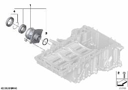 Přední rozvodovka konzola uložení diagram for BMW X5 M F85 X5 M