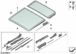 Panoramadach Glasdeckel diagram for BMW X5 F15 40dX