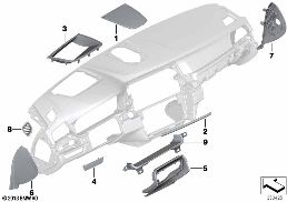 MOUNTING PARTS, I-PANEL, TOP diagram for BMW 5 Series F11 550i