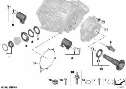 Zadní rozvodovka QMV jednotlivé díly diagram for BMW X6 F16 35iX