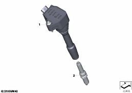 Катушка зажигания/свеча зажигания diagram for BMW 3 Series F31 LCI 340i