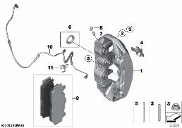 Remvoeringsensor voorrem diagram for BMW 5 Series F10 M5