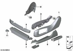 SEAT FRONT SEAT COVERINGS diagram for BMW 5 Series G30 530e
